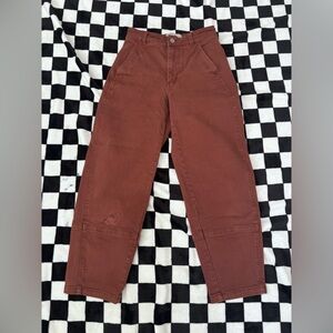 Everlane Utility Barrel Jeans Women's 0 Crop Pants Brown Tapered